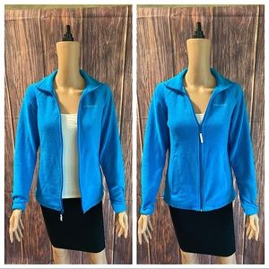 Columbia sportswear size small electric blue fleece zip up athletic jacket